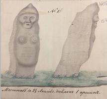 1. Рисунок «каменной старушки» А. К. Кузьмина. Фото автора.