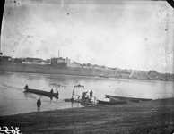 6. Лодочная переправа через протоку р. Енисей в г. Минусинске. Негатив. Фотография Щеглова Р. А. 1932. Источник: Госкаталог. РФ.